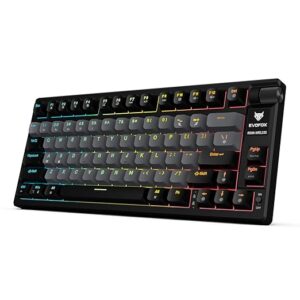 Kreo Swarm X Wireless Mechanical Gaming Keyboard – Huano Red Switches, Pass Through Keycaps with RGB, Tri-Mode Connectivity (2.4Ghz/Bluetooth/Wired), 5-Pin Hot-Swap, for Windows & MacOS (Black)